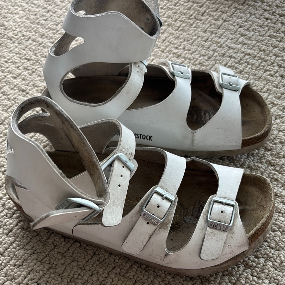 Birkenstock White Sandals with Adjustable Straps